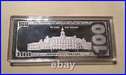 2011 SILVER FRANKLIN $100 Federal Reserve Note. 999 Fine Silver Proof 4oz WithBOX