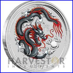 2012 World Money Fair Berlin Coin Show Special Black Dragon 1oz Silver Coloured