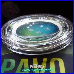 2013 Australia Southern Sky PAVO 1oz Silver Proof Colored Domed Coin COA & Box