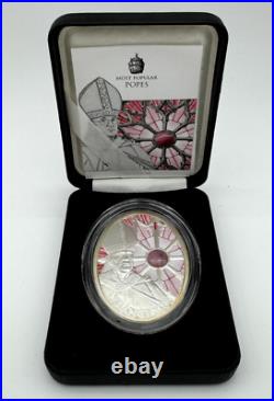 2013 Pope Francis 1 oz Silver Proof Coin with gem Stone Andorra