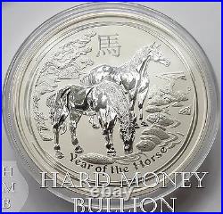 2014 5 oz (five oz) BU Silver Australian Perth Mint Lunar Year Horse Coin SKU155