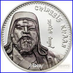 2014 Chinggis Khaan 1 oz Silver and 0.5g gold Coin