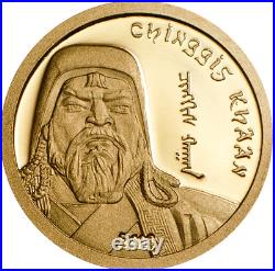 2014 Chinggis Khaan 1 oz Silver and 0.5g gold Coin