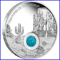 2015 Treasures of the World North America Turquoise 1 oz $1 Silver Coin NGC PF69