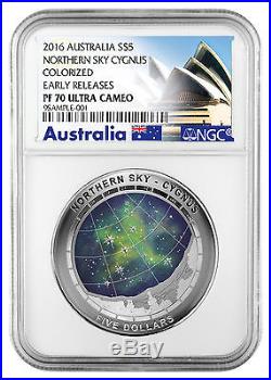 2016 Australia $5 1 oz. Silver Domed Northern Sky Cygnus NGC PF70 UC ER SKU44882
