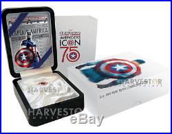 2016 Captain America Shield 2 Oz. Dome-shaped Coin Ngc Pf70 First Releases