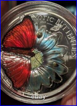 2016 Exotic Butterflies in 3D Cymothoe Hobart 25G Pure Silver Coin