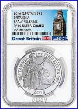 2016 Great Britain 2 Pound 1 oz. Proof Silver Britannia NGC PF69 UC ER SKU42053