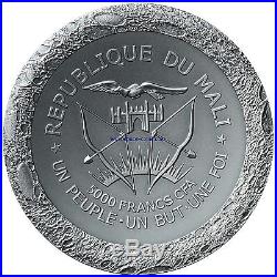 2016 Mali, 5oz silver MERCURY Meteorite NWA 7325/8409! Dome Shaped! 5000 Francs