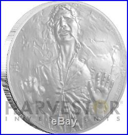 2016 SILVER STAR WARS CLASSIC COIN HAN SOLO FROZEN IN CARBONITE WithOGP COA