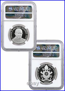2016 Set of 2 10&5Euro Vatican Silver Proof Coins NGC PF70 UC World Day of Peace