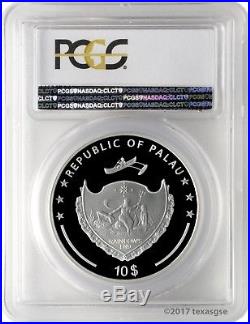 2017 $10 Palau Pink Rose 2oz. 999 Silver PCGS PR70DCAM First Day of Issue
