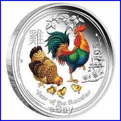 2017 Australia PROOF Colored Silver Lunar Year of the Rooster NGC PF70 1oz Coin