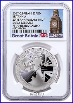 2017 Britain 1 oz Proof Silver Britannia Trident NGC PF70 UC ER Big Ben SKU49166