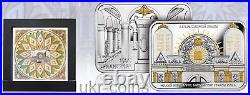 2017 Cameroon Jerusalem Judaica Synagogue Silver Gold Gilded Coin Jewish Temple