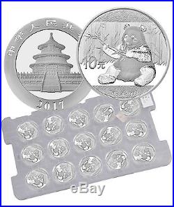 2017 China 10 Yuan 30g Silver Panda Sheet of 15 (Mint Caps) SKU43870