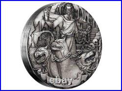 2017 Hades Gods of Olympus 2 oz Fine Silver Antiqued Coin
