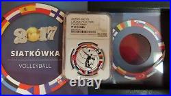 2017 MW Niue S$1 European Volleyball Championship NGC PF69 With Mint Box & COA OGP