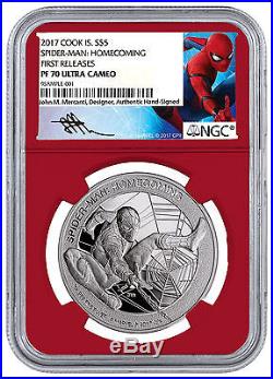 2017 Marvel Spider-Man Homecoming 1oz Silver $1 Red Core NGC PF70 UC FR SKU48301