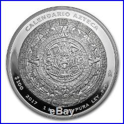 2017 Mexico 1 kilo Silver Aztec Calendar (withBox & COA) SKU#103077