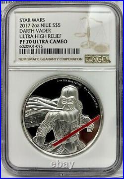 2017 Niue Star Wars Darth Vader Proof UHR 2 oz. 999 Silver Coin NGC PF 70 UCAM