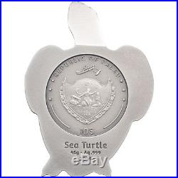 2017 Palau Sea Turtle 45 g Silver Antiqued $10 Coin In OGP SKU47298