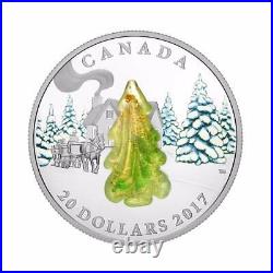 2017'Snow-Covered Trees (Murano Glass)' Proof $20 Silver Coin 1oz. 9999 Fine