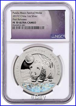 2017-Z China Moon Festival Silver Panda 1 oz Hologram Medal NGC PF70 FR SKU50308
