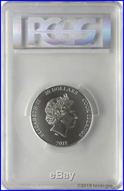 2018 $20 Cook Islands Ra Sun God 3oz. 999 Silver Antiqued Coin PCGS MS70 FD
