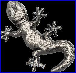 2018 $5 Palau Silver Gecko Antique Finish 1oz 999 Silver Coin