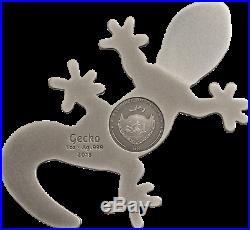 2018 $5 Palau Silver Gecko Antique Finish 1oz 999 Silver Coin