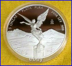 2018 5 oz Silver Libertad PROOF! Coin in Capsule! RARE! Pop of 5,000 ONLY