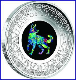 2018 Australia Opal Series Lunar Year of the Dog 1oz Silver Proof $1 Coin