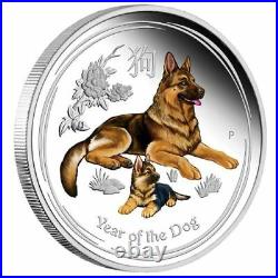 2018 Australia PROOF Colorized Lunar Year of the Dog 1oz SIlver $1 Coin with COA