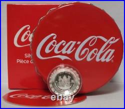 2018 Coca-Cola Collectible Bottle Cap Shaped 6g. 999 Silver Proof $1 Coin Fiji