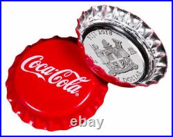 2018 Coca-Cola Collectible Bottle Cap Shaped 6g. 999 Silver Proof $1 Coin Fiji