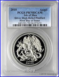 2018 Isle of Man Piedfort Angel HR 999 Silver 2oz Proof Coin PCGS PR70DCAM FD