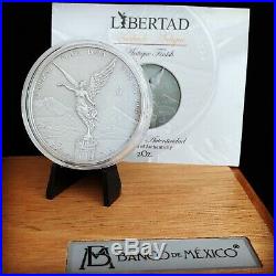 2018 MEXICO 2oz SILVER LIBERTAD ANTIQUED FINISH MINT SPECIALTY COLLECTOR SET