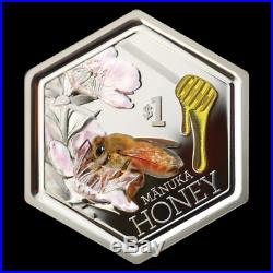 2018 Manuka Honey Bee 1 OZ Silver Proof Coin New Zealand