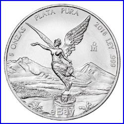 2018-Mo Mexico 5 oz Silver Libertad 5-Onzas Coin GEM BU SKU53069
