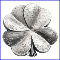 2018 Palau Fortune Four-Leaf Clover Shaped 1 oz Silver Antiqued BU OGP SKU51838