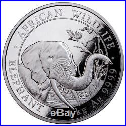 2018 Somalia 1 Kilo (32.151 oz.) Silver Elephant 2,000S BU Coin SKU49759