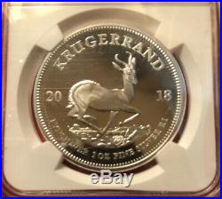 2018 South Africa 1oz PROOF Silver Krugerrand NGC PF69UCAM First Release