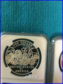 2018 World War I Centennial Silver $ + Us Marines Medal Set Ngc Pf70 Ultra Cameo
