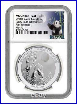 2018-Z China Moon Festival Silver Panda 1 oz Silver Medal NGC MS70 FR SKU55410