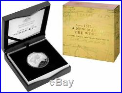 2019 1812 A NEW MAP OF THE WORLD COOK'S TRACKS Silver Proof Dome Coin