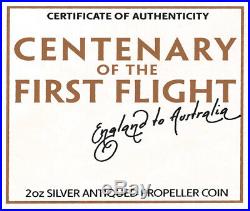 2019 $2 Australia Centenary of First Flight 2oz Antique Silver Coin PCGS MS70 FS