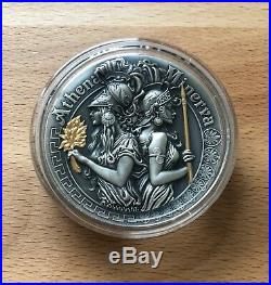 2019 2 Oz Silver Niue $5 ATHENA AND MINERVA Strong and Beautiful Goddesses Coin
