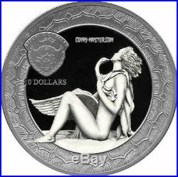 2019 2 Oz Silver Palau $10 LEDA AND SWAN Eternal Sculptures Coin