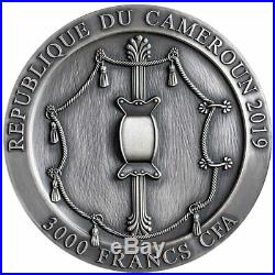 2019 Cameroon 3 oz Legendary Warriors Spartan Hoplite High Relief Silver Coin
